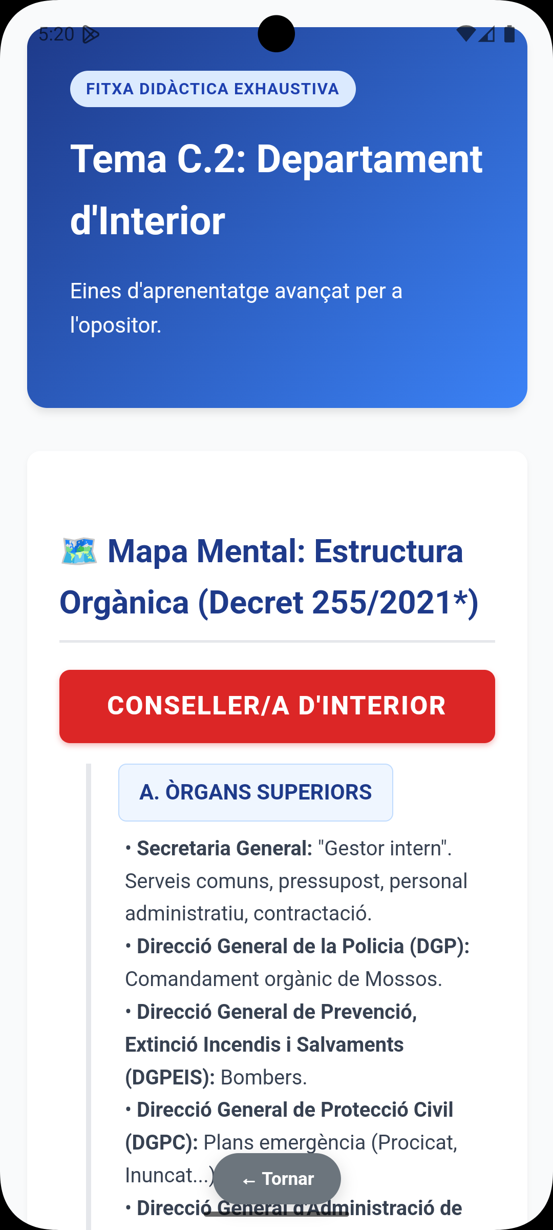 Prepara Mossos a la pantalla de l’app