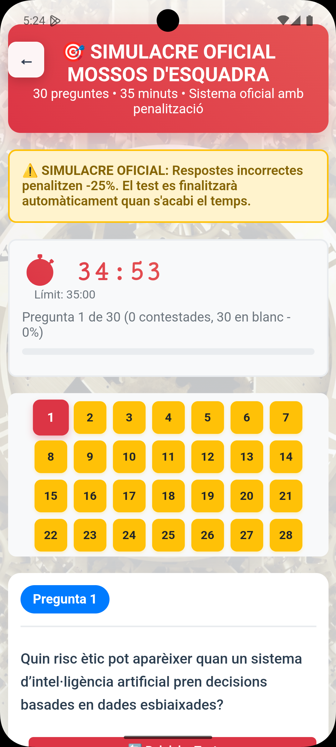 Prepara Mossos a la pantalla de l’app
