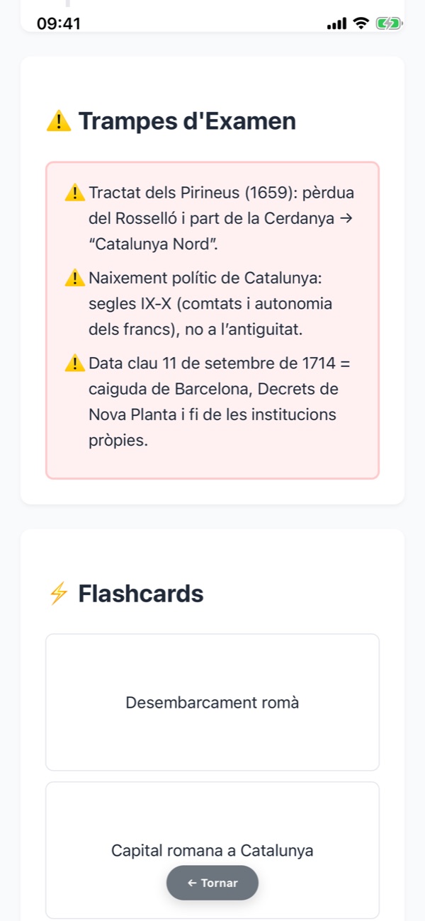 Prepara Mossos a l’iPhone: Trampes i flashcards